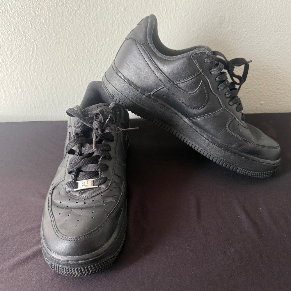 Nike Air Force 1 Low Supreme Black CU9225-001 Mens 9.5 Sneakers Box Logo